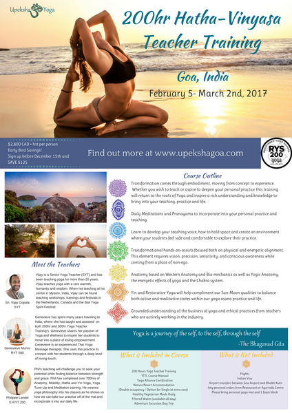 Hatha Vinyasa Teacher Training Paid in Full Early Bird
